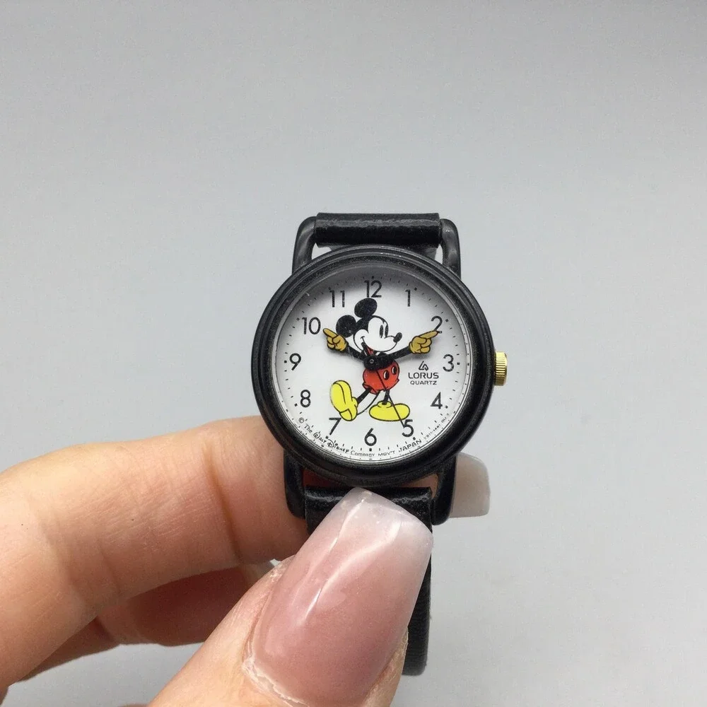 Lorus Disney Mickey Mouse Womens Watch Black Plastic New Battery